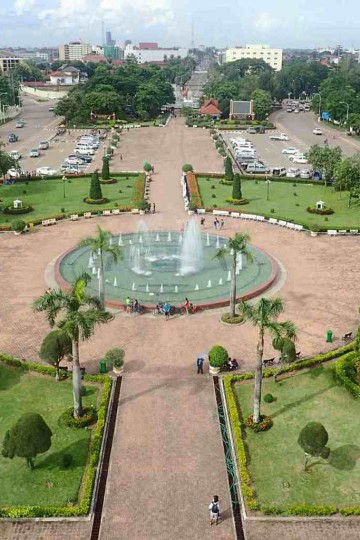 View from Patuxai Victory Monument Vientiane