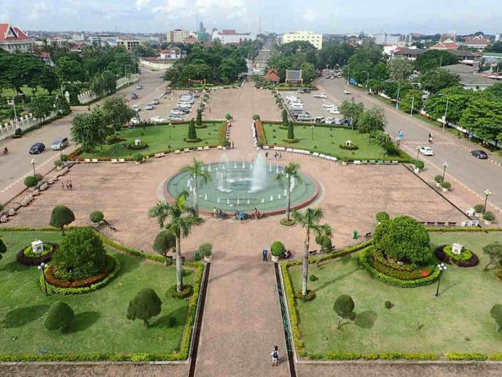 View from Patuxai Victory Monument Vientiane