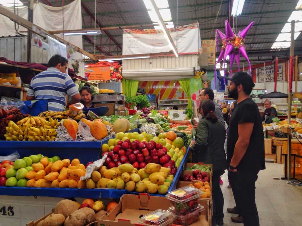 Fresh produce market in Roma Mexico City