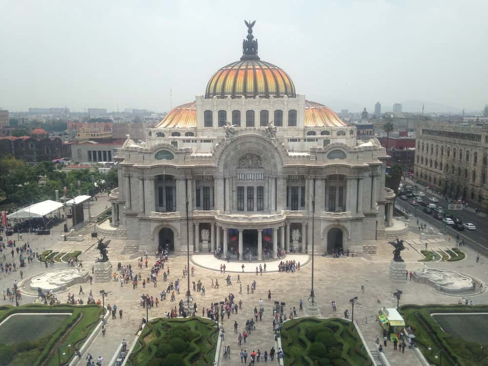 View of Palacio de Bellas Artes from cafe opposite