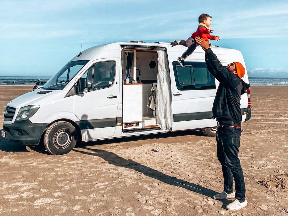 full time vanlife family