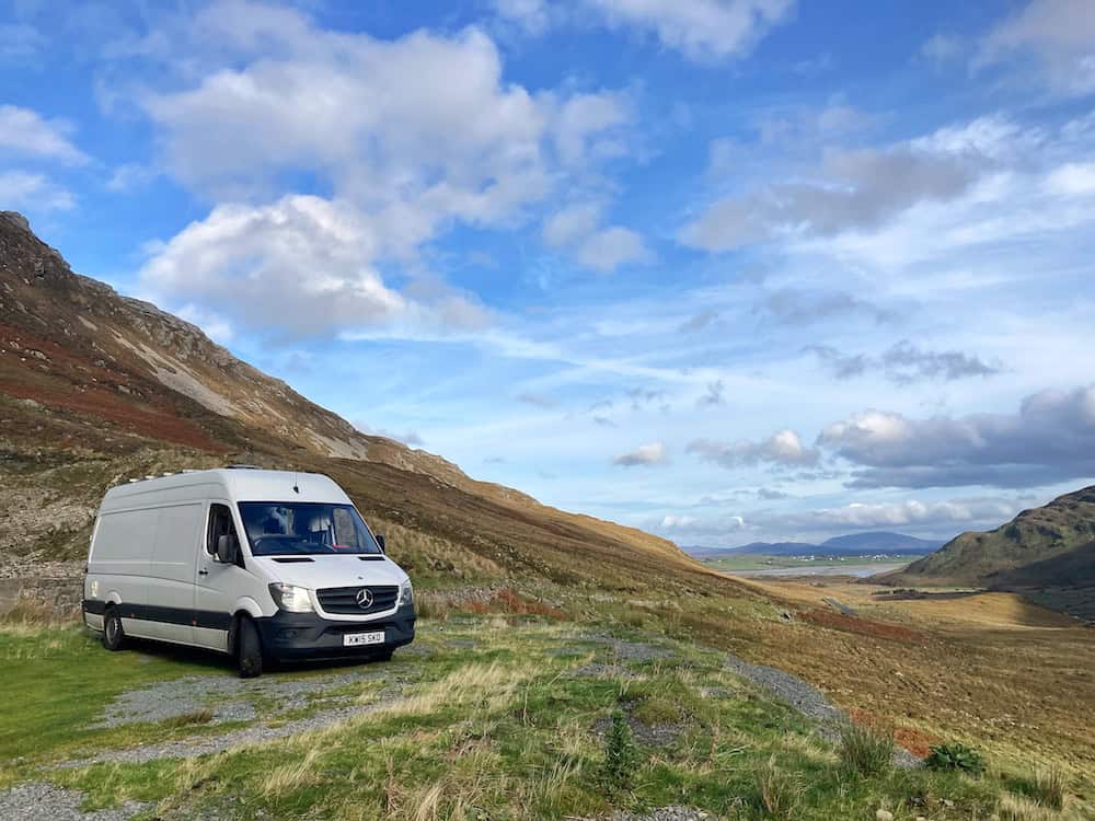 Wild Campervan parking spot in Scotland