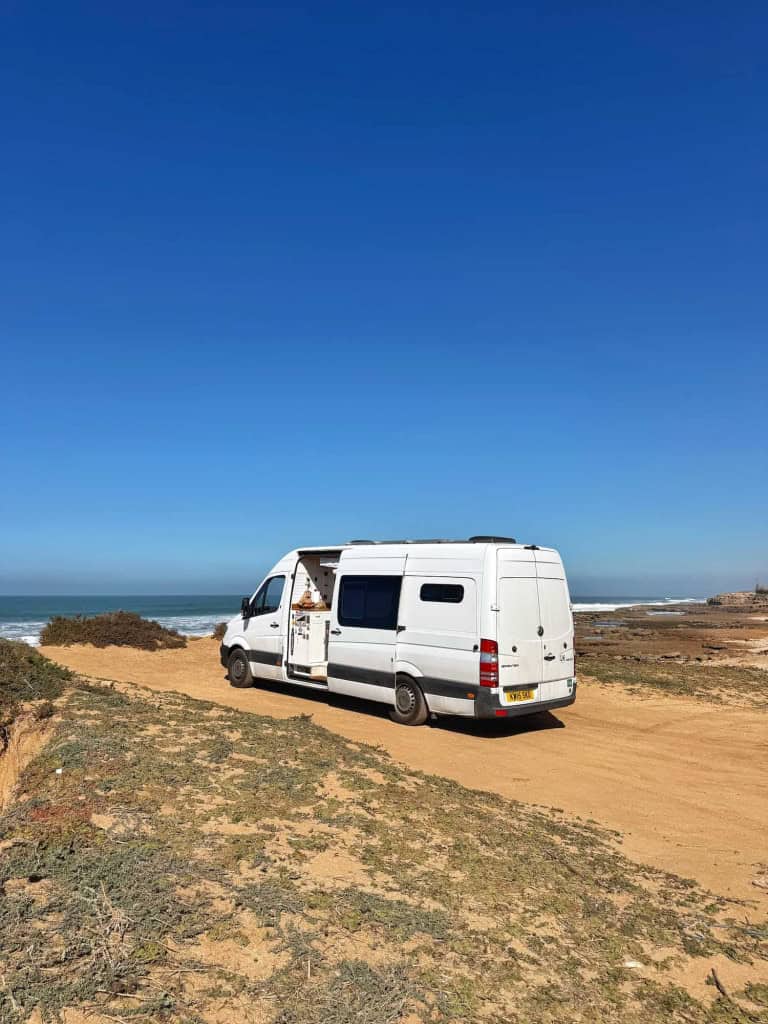 wild camping in campervan Morocco coast